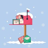 mailbox filled with letters for Santa Claus vector