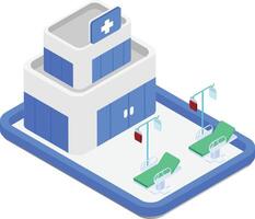 Isometric Little Hospital Illustration vector