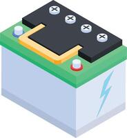 Isometric Battery Vector