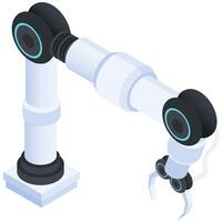 Isometric Robotic Arm vector