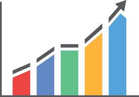 Flat Bar Graph with Arrow vector