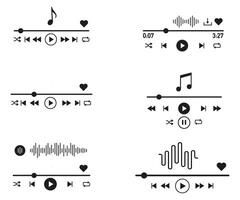 música jugador interfaz diseño, sencillo y minimalista concepto. ui ux vector ilustración
