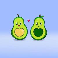 free vector cartoon cute avocado couple