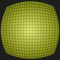 Yellow glowing quadrangular convex screen on a black background vector