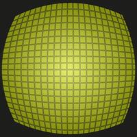 Yellow glowing quadrangular convex screen on a black background vector