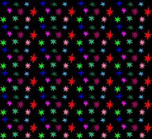 Seamless abstract pattern in doodle style in the form of multi-colored stars on a black background vector