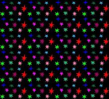 sin costura resumen modelo en garabatear estilo en el formar de multicolor estrellas en un negro antecedentes vector