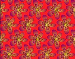 Seamless floral pattern in the form of blue and yellow flowers on a red background vector