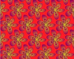 Seamless floral pattern in the form of blue and yellow flowers on a red background vector