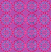 Abstract seamless floral pattern in blue color on pink background vector