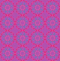 Abstract seamless floral pattern in blue color on pink background vector