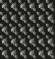 Vector seamless texture in the form of a pattern of gray flowers and leaves on a black background
