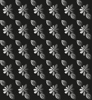 Vector seamless texture in the form of a pattern of gray flowers and leaves on a black background