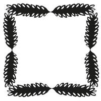 Original black frame on a white background, drawn in doodle style in the form of ears of wheat vector