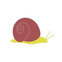 Snail. Minimalistic snail in flat style on a white background. Logo, icon. vector