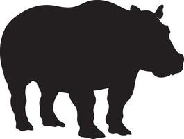 hipopótamo silueta vector ilustración blanco antecedentes