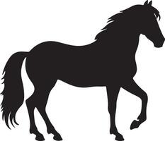 Horse Silhouette Vector Illustration White Background