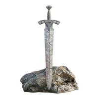 AI generated Sword With Stone on Transparent background - Ai Generated png