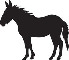 Donkey Silhouette Vector Illustration White Background