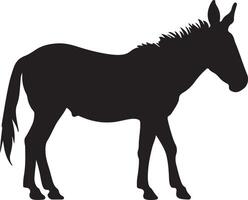 Donkey Silhouette Vector Illustration White Background