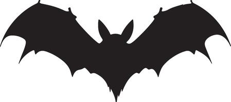 Bat Silhouette Vector Illustration White Background