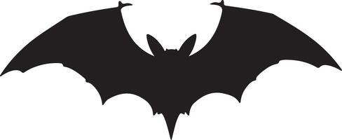 Bat Silhouette Vector Illustration White Background