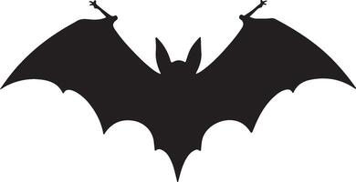 Bat Silhouette Vector Illustration White Background