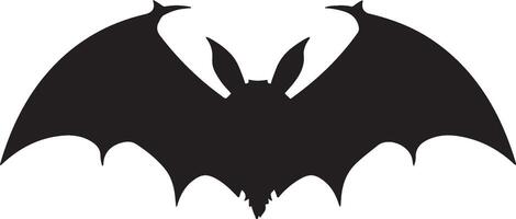 Bat Silhouette Vector Illustration White Background