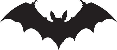 Bat Silhouette Vector Illustration White Background