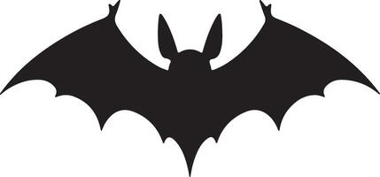 Bat Silhouette Vector Illustration White Background