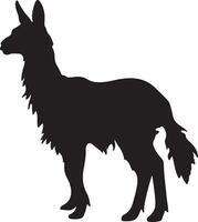 Llama Silhouette Vector Illustration White Background