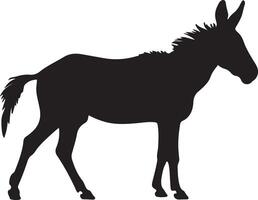 Donkey Silhouette Vector Illustration White Background