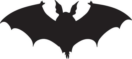 Bat Silhouette Vector Illustration White Background