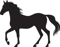 Horse Silhouette Vector Illustration White Background