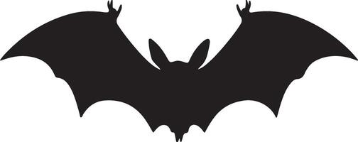 Bat Silhouette Vector Illustration White Background