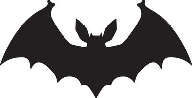 Bat Silhouette Vector Illustration White Background