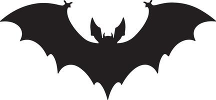 Bat Silhouette Vector Illustration White Background