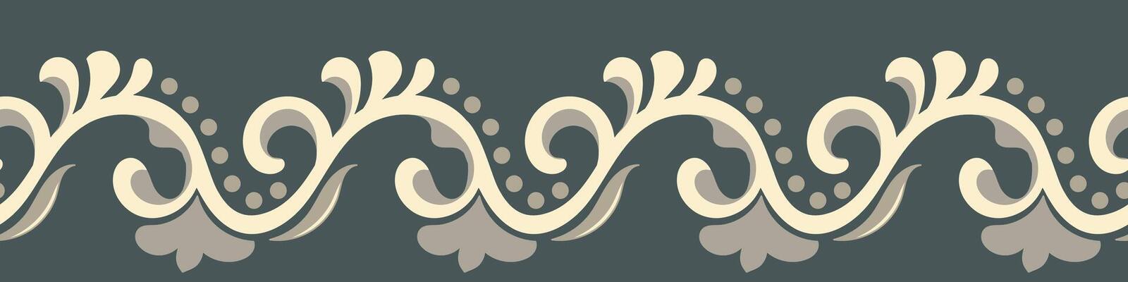 Seamless floral pattern, ethnic geometric shapes as borders for carpet, fabric, wallpaper.