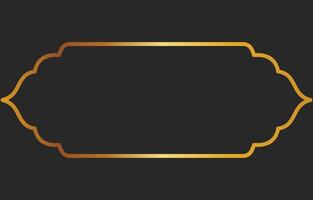 Vintage frame with round corners. Golden border for brand name tags. vector