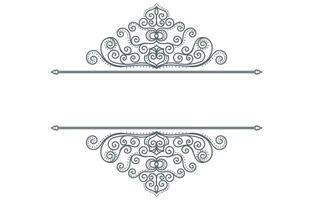 navy blue vintage lines Graphic elements for decorating cards and space for text. vector
