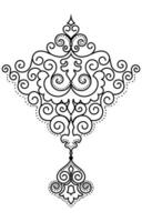Abstract lines of scrolled flowers and dots for ethnic tribal ornaments. vector