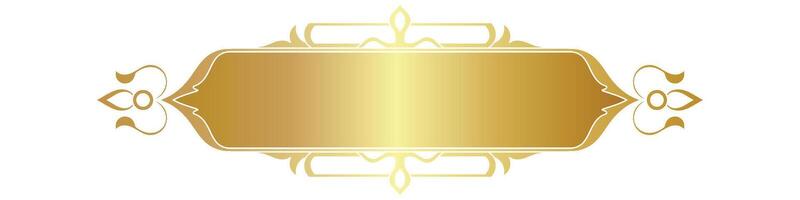Golden frame. Luxurious golden arabic Islamic text box title border vector