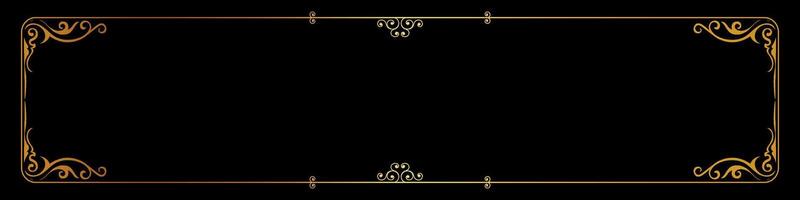 label border Vintage Thai pattern frame gold black background vector