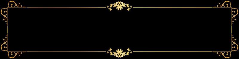 label border Vintage Thai pattern frame gold black background vector