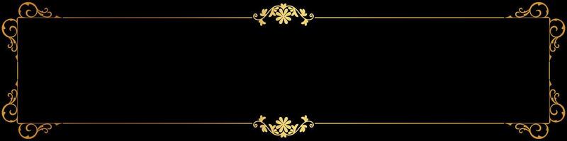 label border Vintage Thai pattern frame gold black background vector