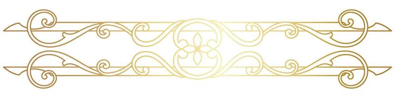 Clásico líneas decorativo elementos dorado flor frontera colección vector