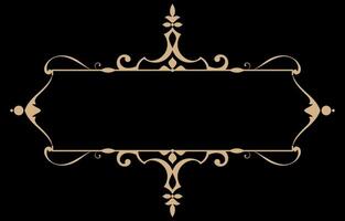 Vintage frame for inserting brand text, gold lines. vector