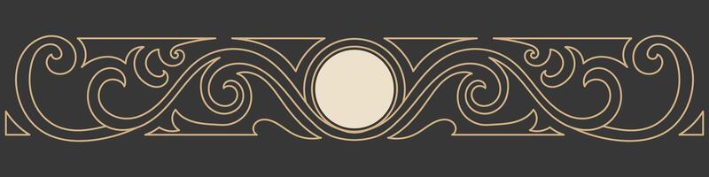 Vintage frame for inserting brand text, gold lines. vector