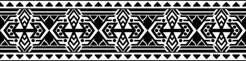 Seamless geometric border. Polynesian wrist tattoos Black bracelet pattern. Traditional Maori design for creating templates and printing patterns. vector