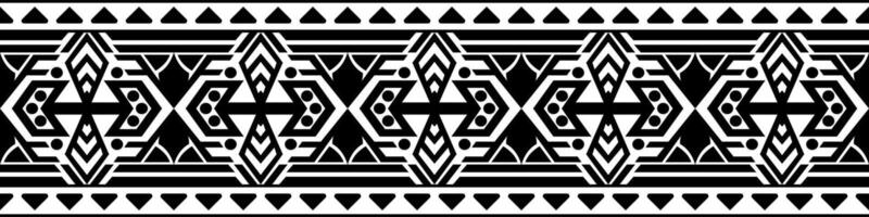 Seamless geometric border. Polynesian wrist tattoos Black bracelet pattern. Traditional Maori design for creating templates and printing patterns. vector